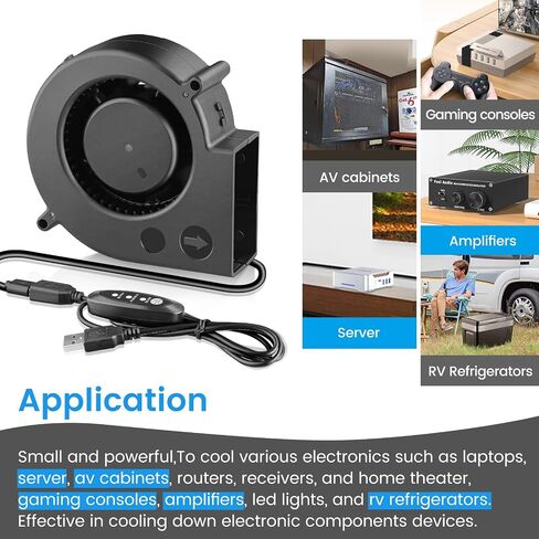 Wathai 60mm x 15mm Computer Case USB Blower Fan 5V with Variable Speed Controller for Receiver DVR Playstation Xbox Computer Cabinet Cooling 2 Pack in Saudi Arabia
