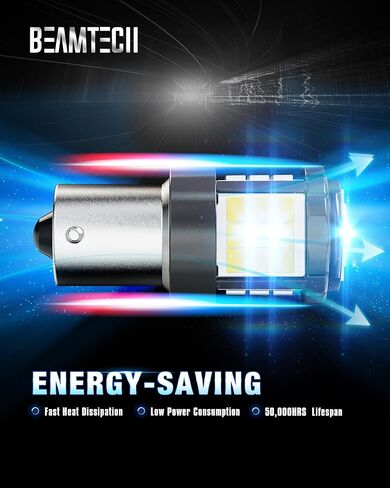 BEANTECH 7440 7443 LED Bulbs for Reverse Lights, 6500K White Super Bright 7441 992 T20 W21W 7444 LED for Back Up Tail Brake Parking Lights, Pack of 2 in Saudi Arabia