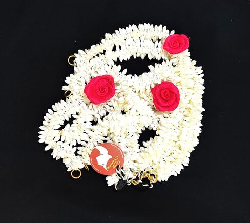 Artificial Hair Gajra Set of 2 white and 2 pink flower gajra string in Saudi Arabia