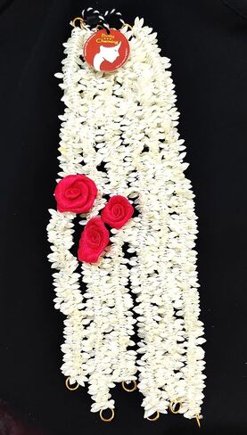 Artificial Hair Gajra Set of 2 white and 2 pink flower gajra string in Saudi Arabia