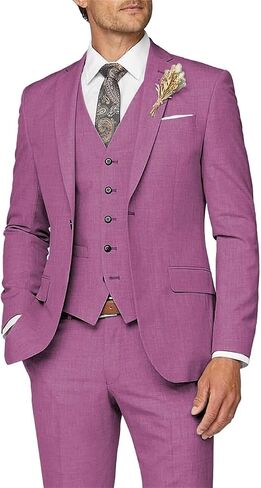Wangyue Mens Suit 3 Piece Slim Fit Suit for Men Formal Business Suit Wedding Groom Prom Tuxedo Dinner Party in Kuwait