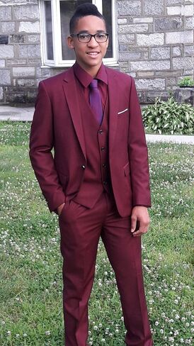Wangyue Mens Suit 3 Piece Slim Fit Suit for Men Formal Business Suit Wedding Groom Prom Tuxedo Dinner Party in Kuwait