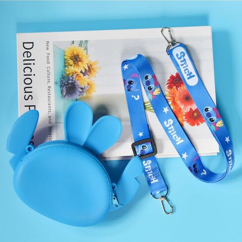 Stitch Crossbody Bag with Adjustable Shoulder Strap, Handbag with Zipper Cute Mini Anime Kitty Coin Wallet Purse in Saudi Arabia