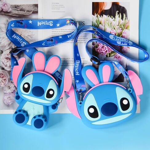 Stitch Crossbody Bag with Adjustable Shoulder Strap, Handbag with Zipper Cute Mini Anime Kitty Coin Wallet Purse in Saudi Arabia