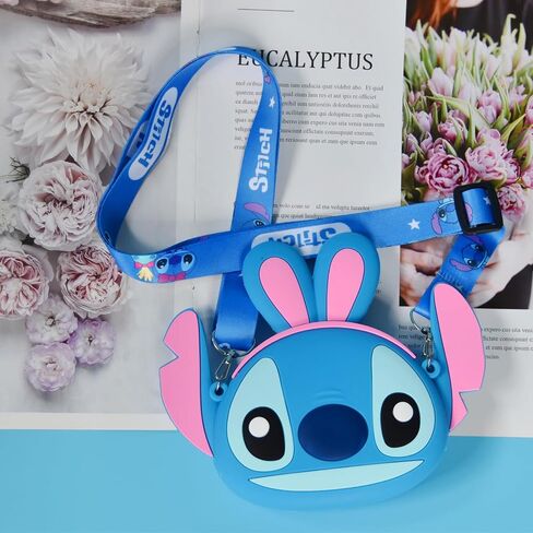 Stitch Crossbody Bag with Adjustable Shoulder Strap, Handbag with Zipper Cute Mini Anime Kitty Coin Wallet Purse in Saudi Arabia