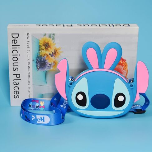 Stitch Crossbody Bag with Adjustable Shoulder Strap, Handbag with Zipper Cute Mini Anime Kitty Coin Wallet Purse in Saudi Arabia