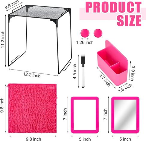 8 Pcs Locker Decorations for Girls Locker Organizer Kit Include Wire Locker Shelf, Mirror, Whiteboard with Dry Erase Marker, Storage Cup, Magnets Locker Carpet, Locker Kit for Girls (Purple) in Saudi Arabia