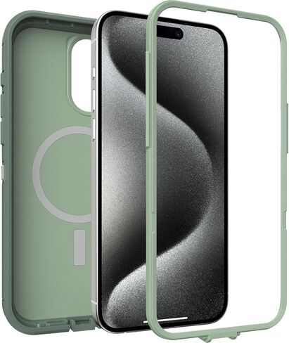 OtterBox iPhone 15 Pro MAX (Only) Defender Series XT Case - EMERALD ISLE (Green), screenless, rugged, snaps to MagSafe, lanyard attachment in Kuwait