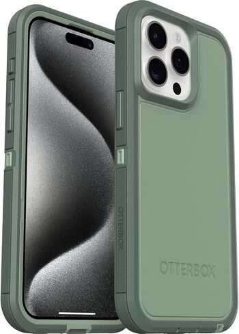 OtterBox iPhone 15 Pro MAX (Only) Defender Series XT Case - EMERALD ISLE (Green), screenless, rugged, snaps to MagSafe, lanyard attachment in Kuwait