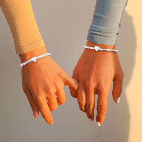 Gold Beaded Bracelets for Women,14K Gold Plated Heart Initial Beaded Bracelets Letter Stretch Bead Bracelet Handmade Ball Bracelet Dainty Jewelry Gifts for Women Trendy Gold Jewelry in Saudi Arabia
