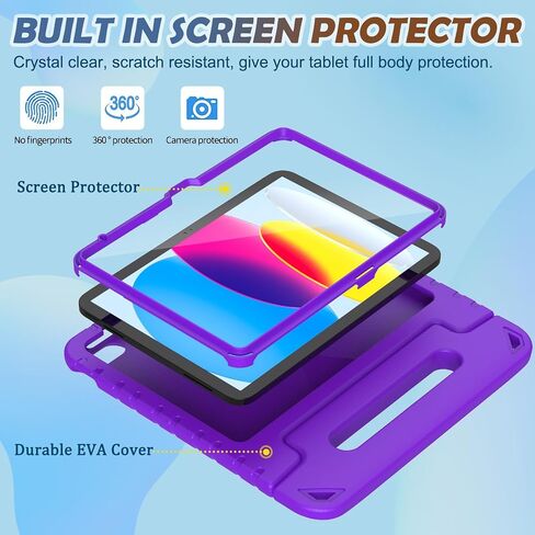حافظة LTROP iPad الجيل العاشر للأطفال، حافظة iPad 10.9 2022، حافظة iPad الجيل العاشر، حافظة iPad 10 للأطفال، حافظة متينة قابلة للتحويل للأطفال الصغار لجهاز iPad 10.9 بوصة الجيل العاشر، أزرق in Kuwait