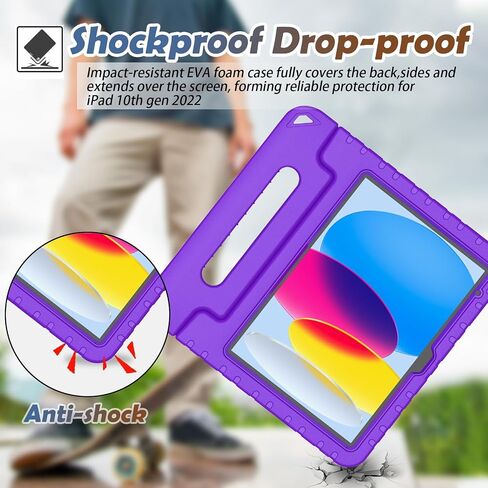 حافظة LTROP iPad الجيل العاشر للأطفال، حافظة iPad 10.9 2022، حافظة iPad الجيل العاشر، حافظة iPad 10 للأطفال، حافظة متينة قابلة للتحويل للأطفال الصغار لجهاز iPad 10.9 بوصة الجيل العاشر، أزرق in Kuwait