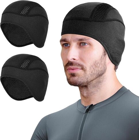 MELASA Mesh Cooling Skull Cap Helmet Liner with Ears Flaps, Breathble Cycling Running Hat Bike Cap, Fits Under Helmets in Saudi Arabia