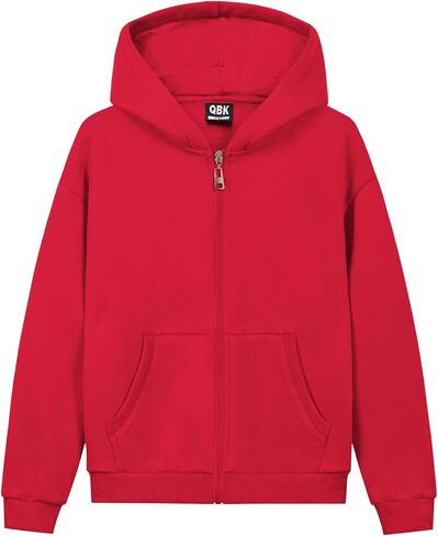 QBK Kids Brushed Fleece Zip-Up Hooded Sweatshirt Hoodie for Boys or Girls 3-14 Years in Saudi Arabia