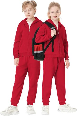 QBK Kids Brushed Fleece Zip-Up Hooded Sweatshirt Hoodie for Boys or Girls 3-14 Years in Saudi Arabia
