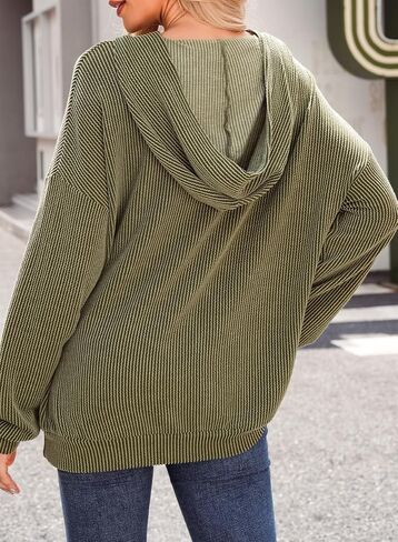 Dokotoo Women's Pullover Hoodies Sweatshirts Casual Loose Long Sleeve Ribbed Knit Shirts in Saudi Arabia