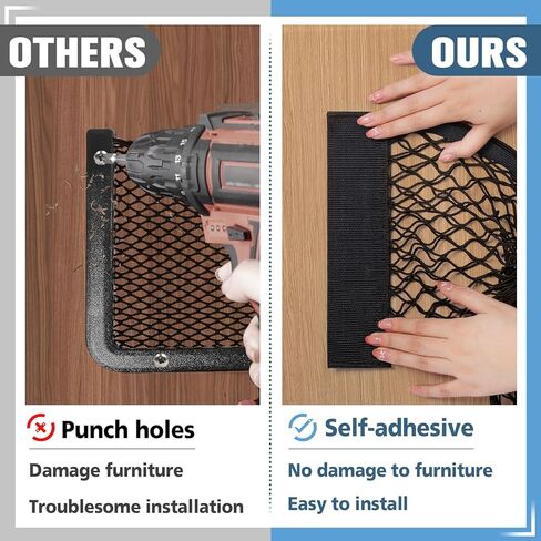 4 قطع شبكة تخزين البضائع RV، شبكة تخزين سيارة مرنة قابلة للتمدد جيب شبكي RV مع 8 أشرطة لاصقة للسيارة وسيارات الدفع الرباعي والشاحنات (17.7 × 9.8 بوصة) in Kuwait