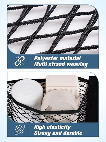 4 قطع شبكة تخزين البضائع RV، شبكة تخزين سيارة مرنة قابلة للتمدد جيب شبكي RV مع 8 أشرطة لاصقة للسيارة وسيارات الدفع الرباعي والشاحنات (17.7 × 9.8 بوصة) in Kuwait