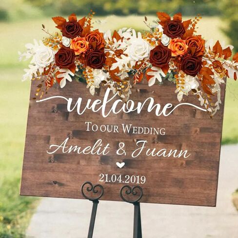 Wedding Arch Flowers Set of 2 Artificial Flowers Swag Arrangements for DIY Wedding Party Ceremony Reception Backdrop Floral Decoration(Champagne) in Saudi Arabia