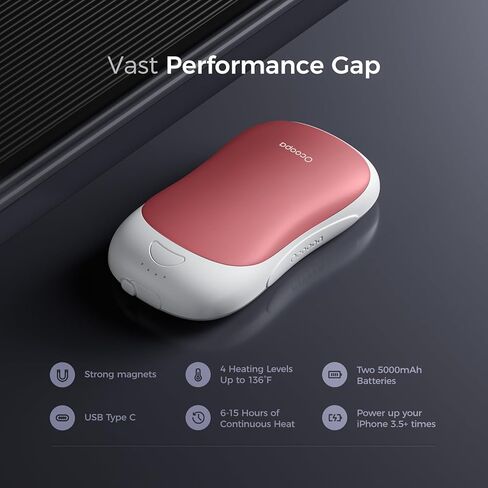 OCOOPA Magnetic Rechargeable Hand Warmers, True Double Warmth Handwarmers 10000mAh, Up to 15 Hours, Max 136℉, Electric Heater, for Men, Women, Golf/Hunting/Camping/Cold Weather, UT3 PRO in Kuwait