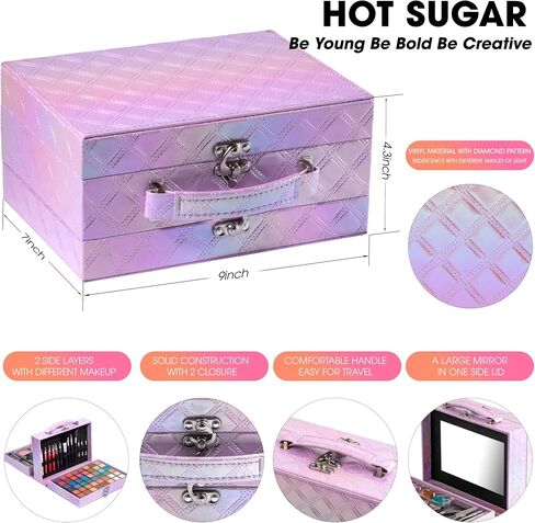 Hot Sugar Makeup Kit for Preteen Girls 10-12, Birthday Christmas Makeup Gift Set for Teens 16-18, All in One Beginner Makeup Kit for Women Full Kit (Blue Diamond) in Saudi Arabia