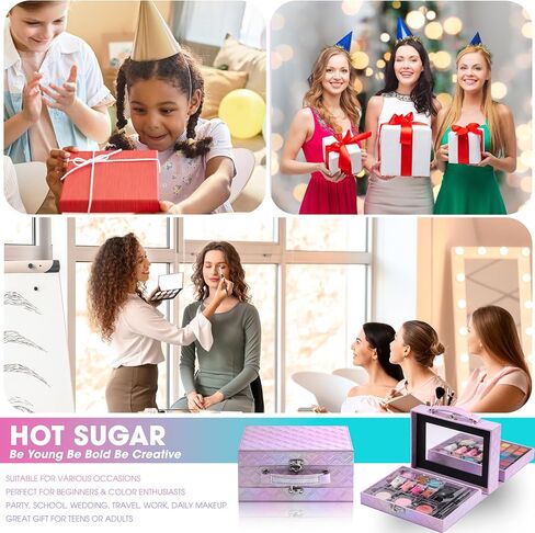 Hot Sugar Makeup Kit for Preteen Girls 10-12, Birthday Christmas Makeup Gift Set for Teens 16-18, All in One Beginner Makeup Kit for Women Full Kit (Blue Diamond) in Saudi Arabia