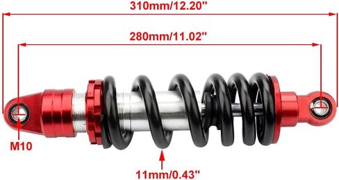 260 مللي متر 10-1/4 "ممتص الصدمات الخلفي 1000LBS تعليق Sensa-Trac تحميل ضبط ل ATV رباعية الترابية دراجة الطرق غير الممهدة دراجة نارية in Kuwait