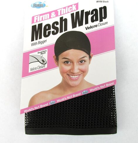 حلم، غلاف شبكي قوي وسميك مع إغلاق فيلكرو (المنتج #119 أسود)، مقاس واحد، نسيج شبكي رائع، شبكة، قماش، مريح، مادة ناعمة، إغلاق فيلكرو، نسج، وصلة شعر، قبعة شعر مستعار in Kuwait