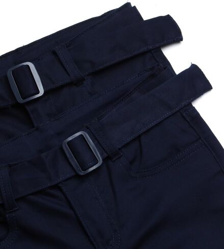 Girls' School Uniform Pants - 2 Pack Stretch Twill Khaki Chino Pants: Skinny, Boot Cut Flare, Jegging, Belt (4-16) in Kuwait