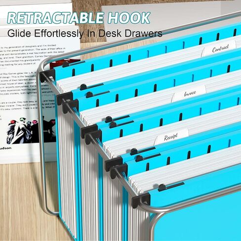 Extra Capacity Plastic Hanging File Folder Letter Size,12 Pack Reinforced Hang Folders with Heavy Duty 2 Inch Expansion,Durable Hanging Organizer Designed for Bulky Files(Black) in Saudi Arabia