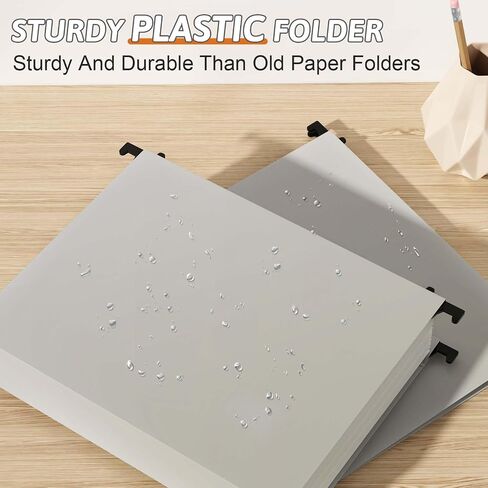 Extra Capacity Plastic Hanging File Folder Letter Size,12 Pack Reinforced Hang Folders with Heavy Duty 2 Inch Expansion,Durable Hanging Organizer Designed for Bulky Files(Black) in Saudi Arabia