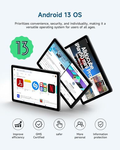 ALLDOCUBE Android 12 Tablet 10.4 بوصة ثماني النواة دقة 2K FHD أجهزة لوحية 64 جيجابايت تخزين 5G WiFi بلوتوث 5.0 GPS 5MP + 8MP كاميرا iPlay50 in Kuwait