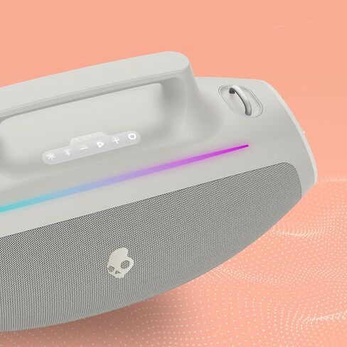 Skullcandy Barrel Bluetooth Boombox Speaker – Water-Resistant Wireless Portable Speaker, with LED Lightshow Mode, 12 Hour Battery, Multi-Link, & USB-C & USB-A Output Charging in Saudi Arabia