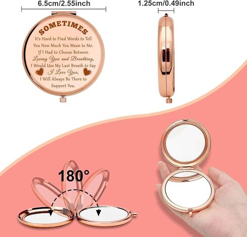 Encouragement Gifts for Women Compact Mirror Positive Gifts for Teen Girls Motivational Gifts for Daughter Sister Inspirational Gifts Christmas Birthday Gifts Friendship Gifts Folding Makeup Mirror in Saudi Arabia