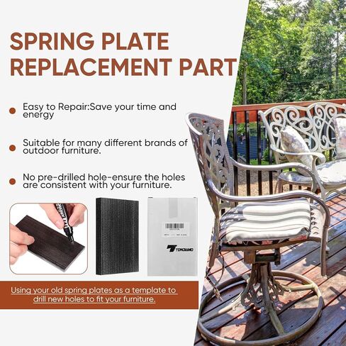 Patio Chair Spring Plates Swivel Rocker Chair Fiberglass Spring Plates Patio Rocking Chair Spring Plate Replacement Parts for Universal Outdoor Patio Furniture, 5 x 2.5 x 0.25 Inch (Black) in Saudi Arabia