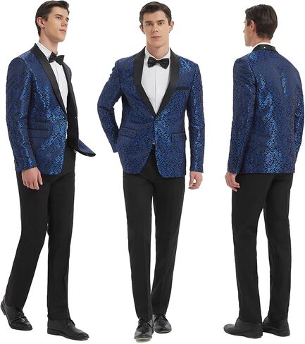 Men's Slim Fit 2 Pieces Tuxedo Shawl Lapel Suits Paisley Jacket Pants Set for Wedding Prom Dinner Party in Saudi Arabia
