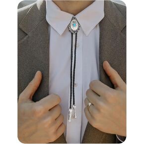 XZQTIVE Western Bolo Tie For Men Women Vintage Cowboy Leather Necktie For Costume Country Themed Wedding Party