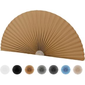 Arch Window Pleated Blinds Half Circle Window Shades Cordless Non-Woven Self Adhesive Shades Half Moon Round Window Cover Easy to Cut & Install (White, 18IN(45CM))