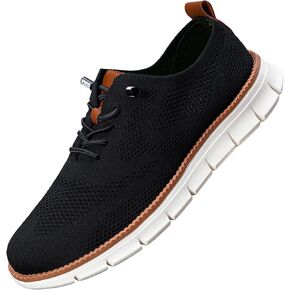 Men's Casual Dress Shoes Fashion Walking Sneakers Mesh Business Oxfords Work Lightweight Soft Sole
