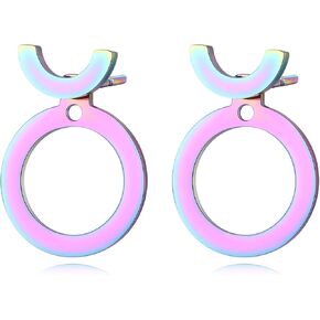 Dainty Circle Earrings for Women Cute Geometric Circular Ear Jacket Earrings Front And Back Minimalist Round Hoop Stud Earrings Lightweight Jewelry