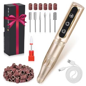 Nail Drill Cordless Professional E Filer for Nails 32000RPM Electric Nail Drill Kit Nail Drill Professional Wireless Nail File Drill Rechargeable Electric Nail File for Acrylic Gel Nails