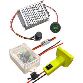Power Wheels Battery Adapter Converter Kit Compatible with DeWalt 18V 20V Battery, Battery Converter Kit with DC Low Voltage Protection with Protective Shell, with Voltage Display and Fuse Terminal