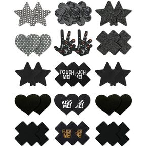 Pasties Rave Neon Nipple Covers Sexy Fun Pasties Pack Pasty Bra Cover Festival Cake Body Boob Covering - 15 Pairs