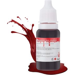 Go Ho Fake Blood، (1 أونصة) رذاذ الدم المزيف، دم الهالوين المزيف قابل للغسل، قطرات دم العين، بقع الدم للملابس، زي الهالوين زومبي مونستر مصاص دماء الدم التنكري، قطعة واحدة