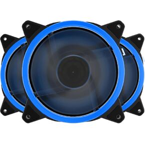 upHere 120mm Blue LED Computer Case Fan Silent Fan for Computer Cases, CPU Coolers, and Radiators Ultra Quiet, Premium Edition,3 Pin 3 Pack/B12CM3-3