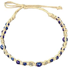 BlueRica Hemp Anklet Bracelet with Rasta Beads in Kuwait