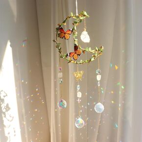 Suncatcher - Hanging Crystals Sun Catchers with Healing Amethyst for Windows, Glass Prisms Rainbow Maker, Home Decor, Blessed Gift Ideas