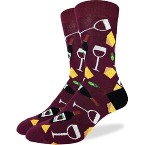 Good Luck Sock Men's Wine & Cheese Socks, Adult