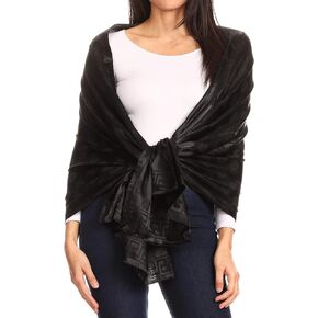 Sakkas Litta Women's Brocade Evening Shawl Wrap Head Scarf Large Soft Wedding