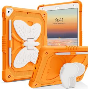 GUAGUA Compatible for iPad Air 2 Case for Kids, iPad 6th/5th Generation Case 2018/2017, iPad Pro 9.7 Case Kickstand Cover 2 in 1 Rugged Shockproof Anti-Scratch Tablet Case with Pen Holder, Colorful